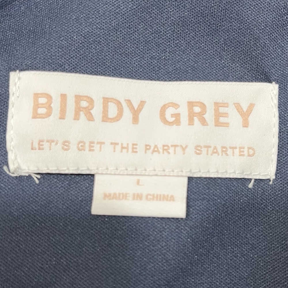 NWT Birdy Gray Amy Bridesmaid Dress Size L Navy Chiffon Maxi Slit Gala Hoco - Picture 5 of 8